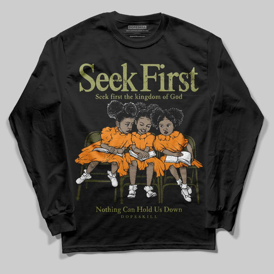 Olive Sneakers DopeSkill Long Sleeve T-Shirt New Seek First Graphic Streetwear - Black