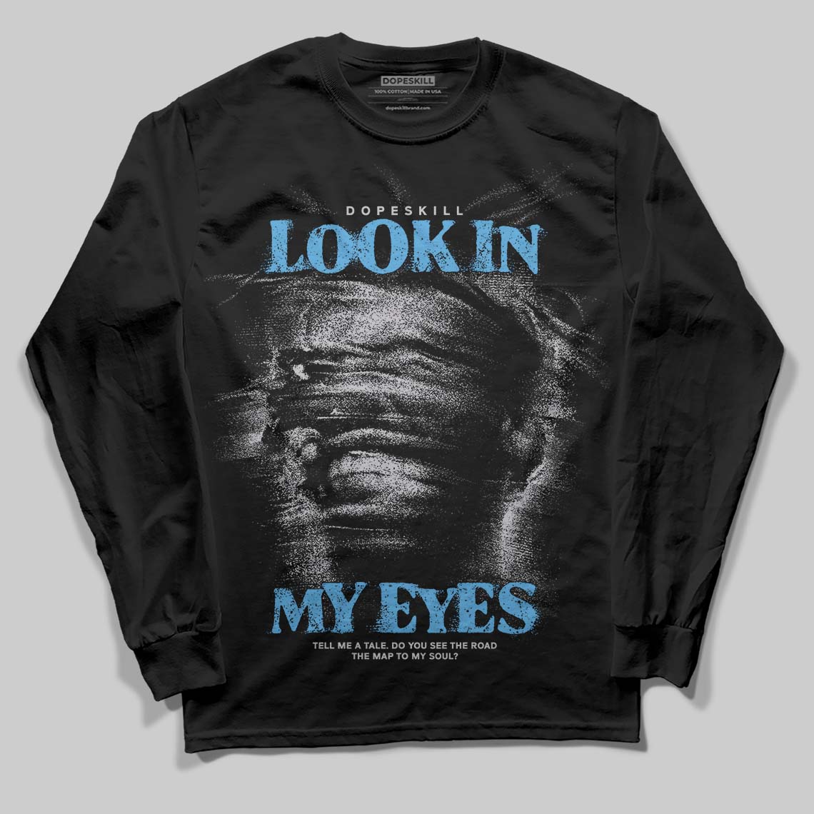 Grey Sneakers DopeSkill Long Sleeve T-Shirt Look In My Eyes Graphic Streetwear - Black