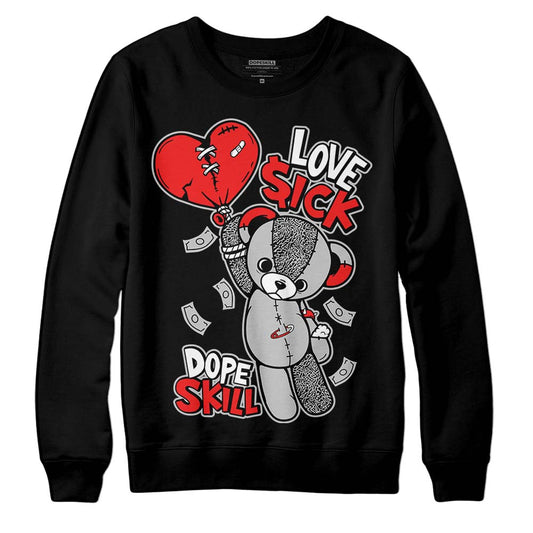 Jordan Spizike Low Bred DopeSkill Sweatshirt Love Sick Graphic Streetwear - Black