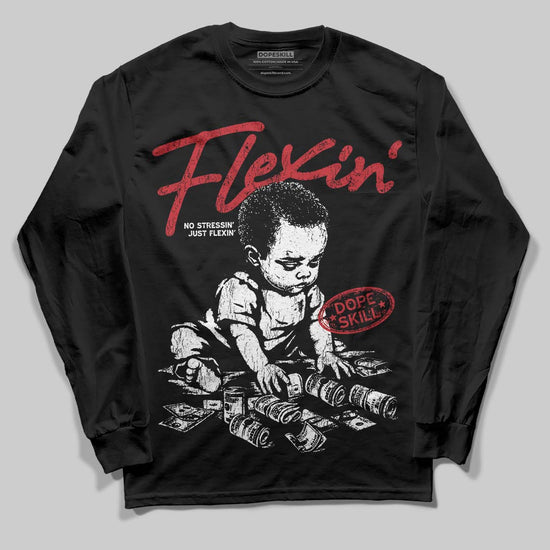 Jordan 1 Low OG "Chicago" DopeSkill Long Sleeve T-Shirt Flexin' Graphic Streetwear - Black