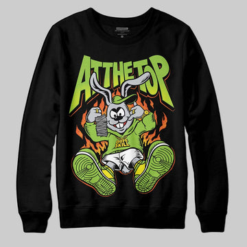 Neon Green Sneakers DopeSkill Sweatshirt At The Top Graphic Streetwear - Black