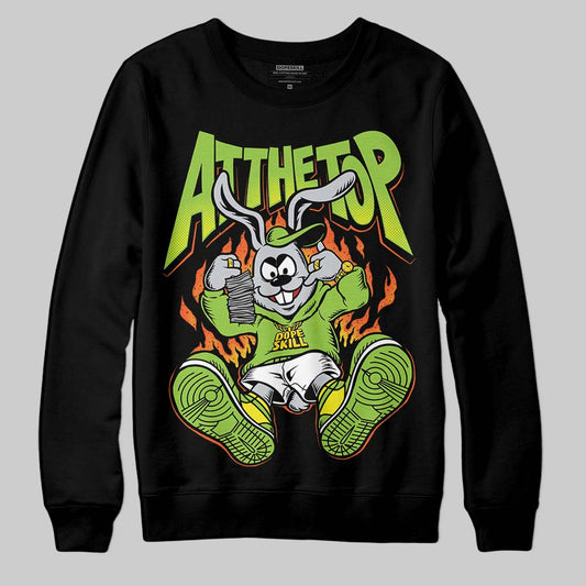 Neon Green Sneakers DopeSkill Sweatshirt At The Top Graphic Streetwear - Black