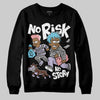 Harris Tweed x Dunk Low Denim Turquoise and Baroque Brown DopeSkill Sweatshirt No Risk No Story Graphic Streetwear - Black