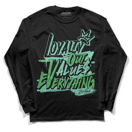 Jordan 1 High OG Green Glow DopeSkill Long Sleeve T-Shirt LOVE Graphic Streetwear - Black