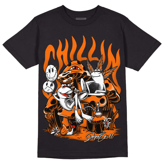 Orange, Black & White Sneakers DopeSkill T-Shirt Chillin Graphic Streetwear - Black