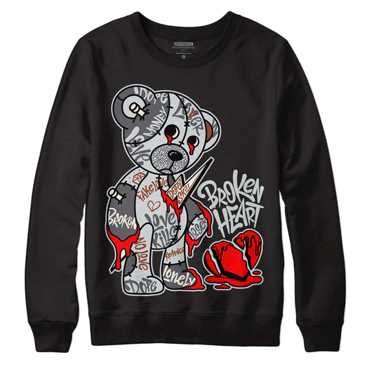 Jordan 1 Retro Low OG Black Cement DopeSkill Sweatshirt Broken Heart Graphic Streetwear - black