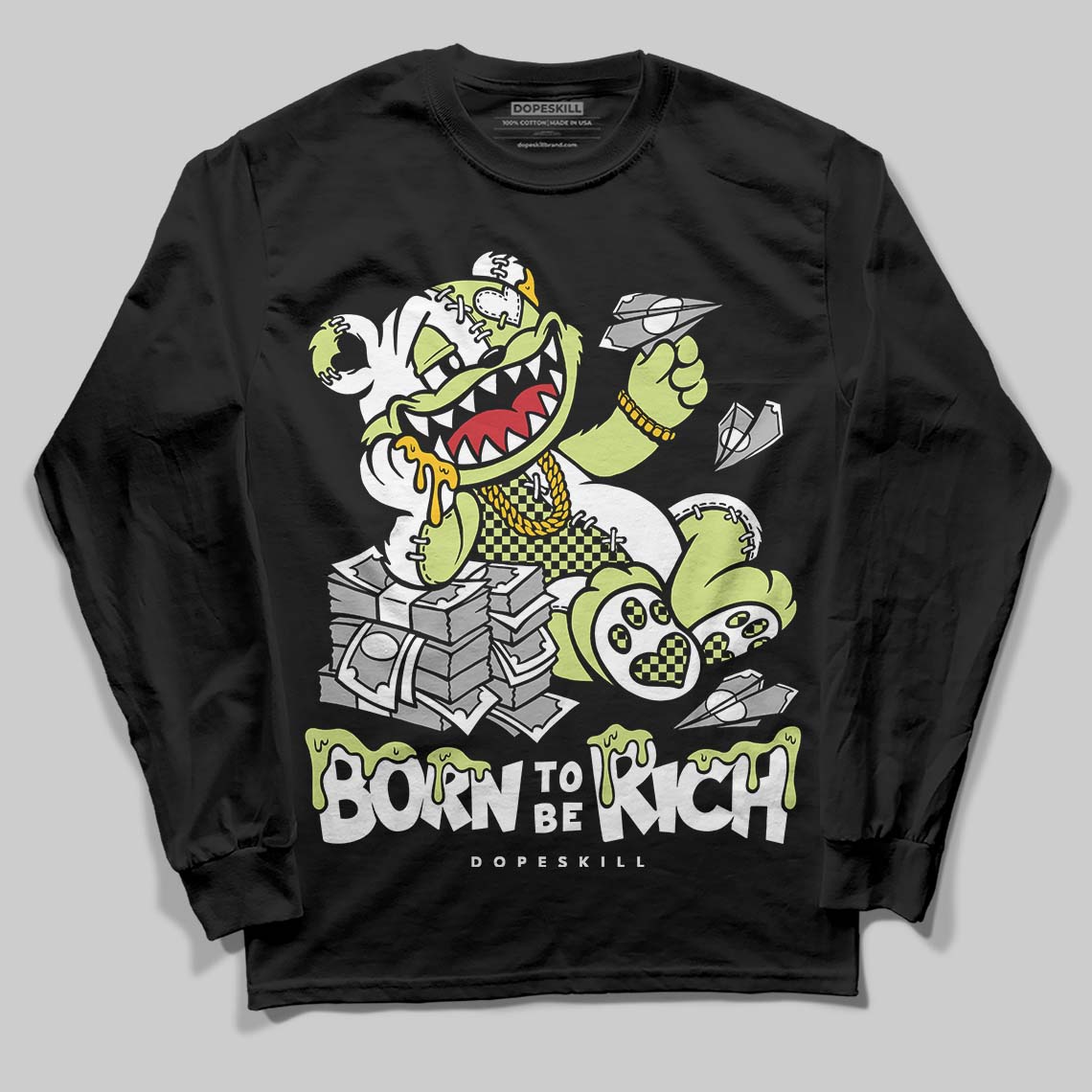 Jordan 11 “Inner Beast” DopeSkill Long Sleeve T-Shirt Born To Be Rich Graphic Streetwear - Black