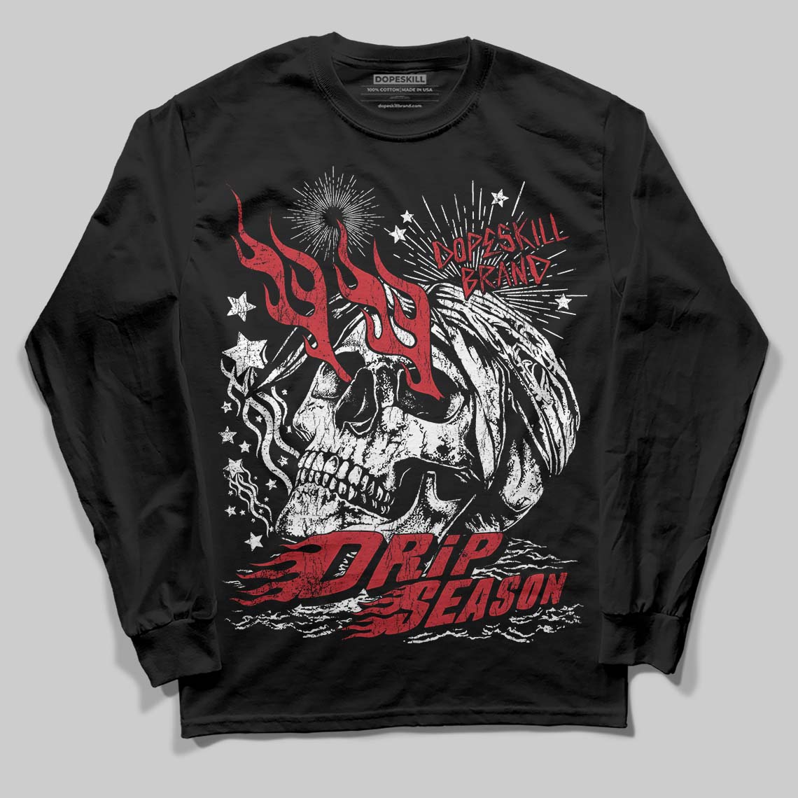 Jordan 1 Low OG "Chicago" DopeSkill Long Sleeve T-Shirt Drip Season Graphic Streetwear - Black