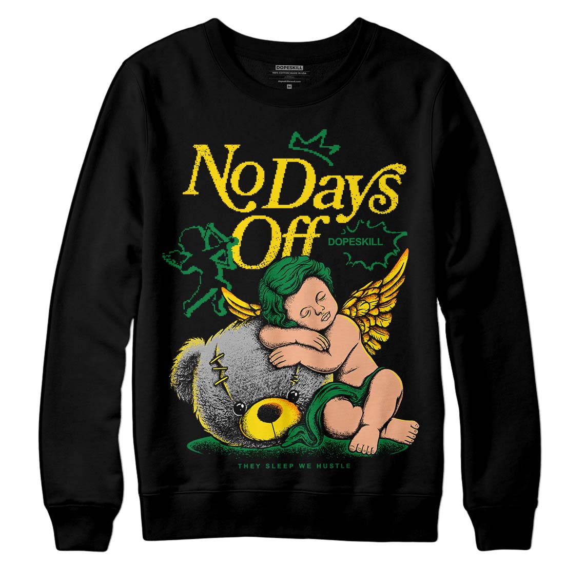 Dunk Low Reverse Brazil DopeSkill Sweatshirt New No Days Off Graphic Streetwear - Black