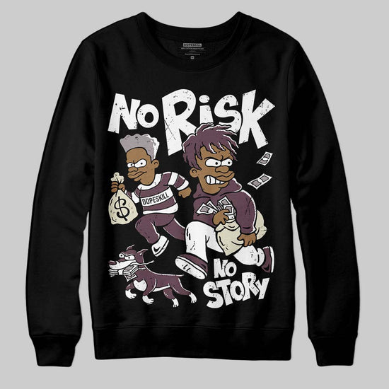 A Ma Maniére x Air Jordan 5 “Violet Ore” DopeSkill Sweatshirt No Risk No Story Graphic Streetwear - Black