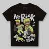 Jordan 4 GS “Light Lemon Twist” DopeSkill Toddler Kids T-shirt No Risk No Story Graphic Streetwear - Black
