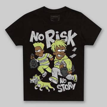 Jordan 4 GS “Light Lemon Twist” DopeSkill Toddler Kids T-shirt No Risk No Story Graphic Streetwear - Black