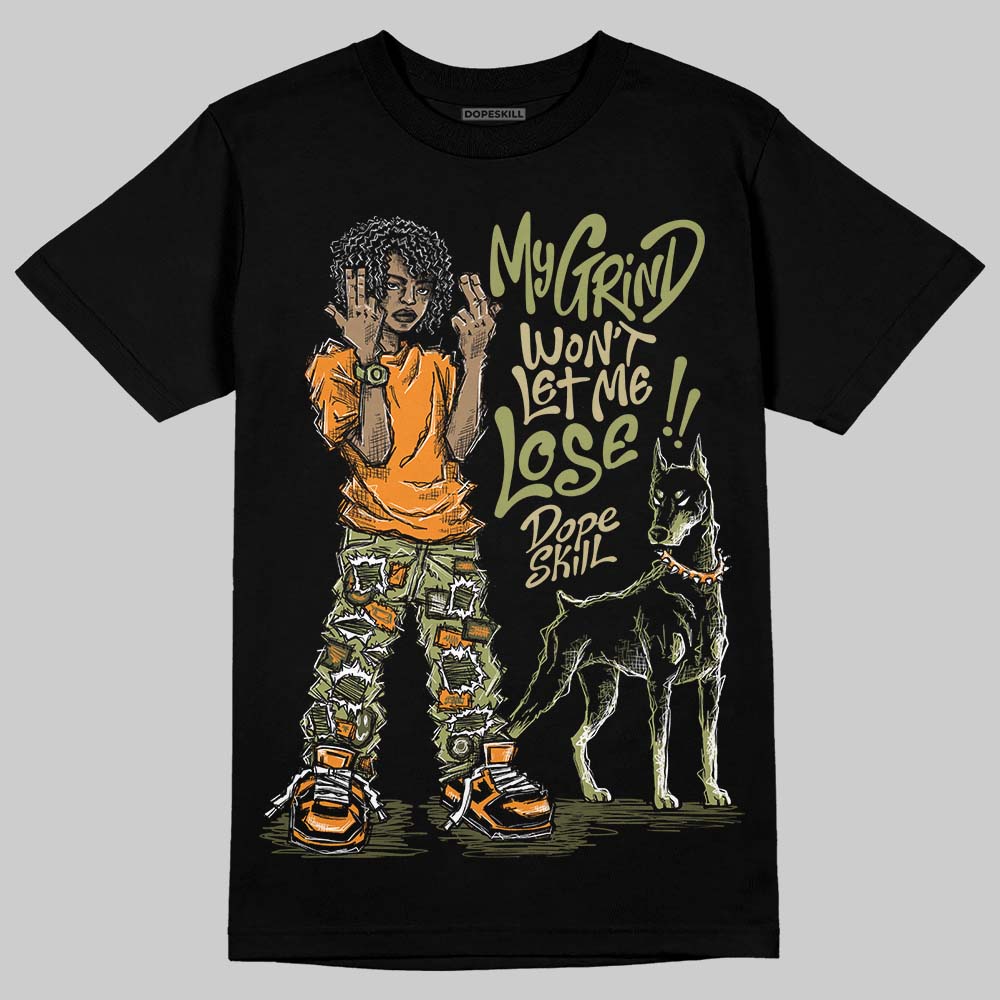 Olive Sneakers DopeSkill T-Shirt My Grind Won't Let Me Lose Graphic Streetwear - Black