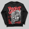 Red Sneakers DopeSkill Long Sleeve T-Shirt Pocket Change Graphic Streetwear - Black