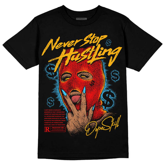 Red Sneakers DopeSkill T-Shirt Never Stop Hustling Graphic Streetwear - Black 