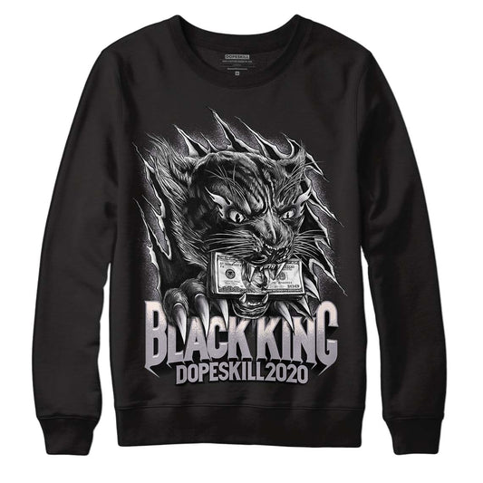 Jordan 2 Cement Grey DopeSkill Sweatshirt Black King Graphic Streetwear - Black