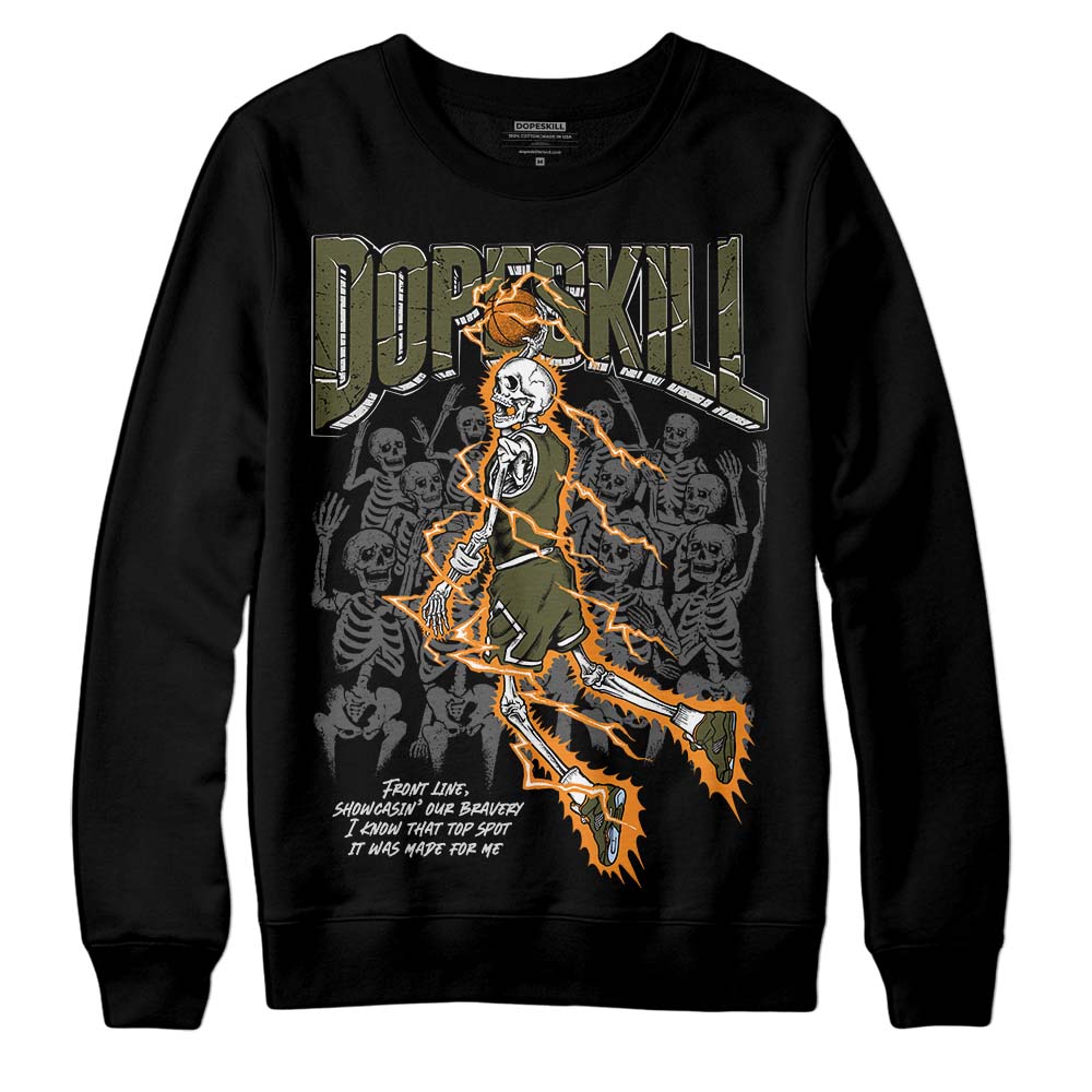 Jordan 5 "Olive" DopeSkill Sweatshirt Thunder Dunk Graphic Streetwear - Black