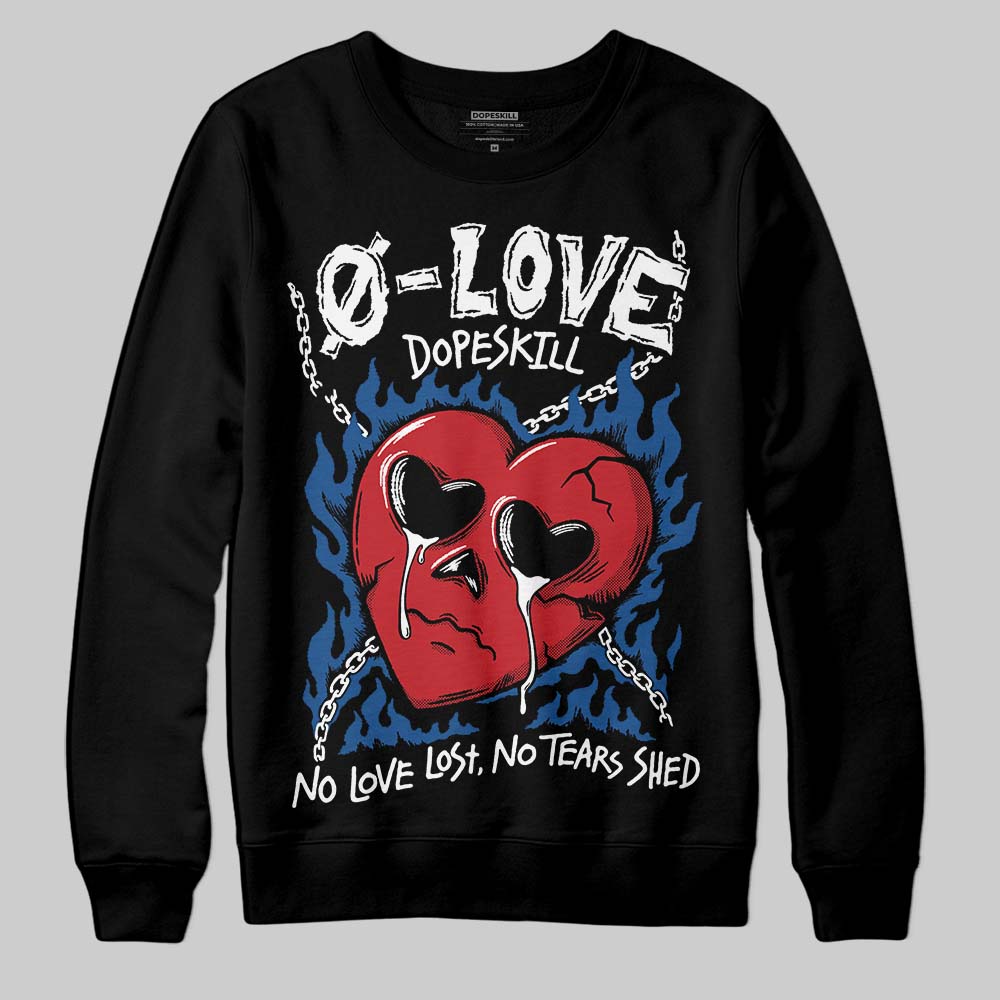 Jordan 1 Low OG “Storm Blue” DopeSkill Sweatshirt Crying Heart Graphic Streetwear - Black