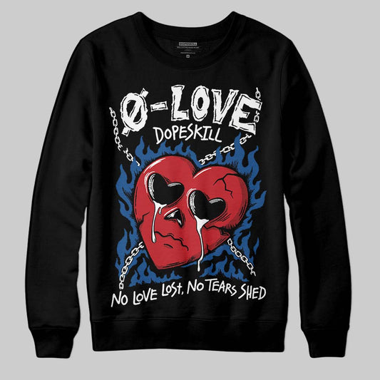 Jordan 1 Low OG “Storm Blue” DopeSkill Sweatshirt Crying Heart Graphic Streetwear - Black