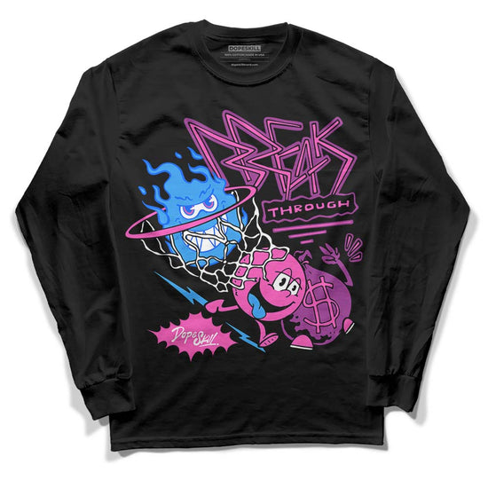 Jordan 4 GS “Hyper Violet” DopeSkill Long Sleeve T-Shirt Break Through Graphic Streetwear - Black