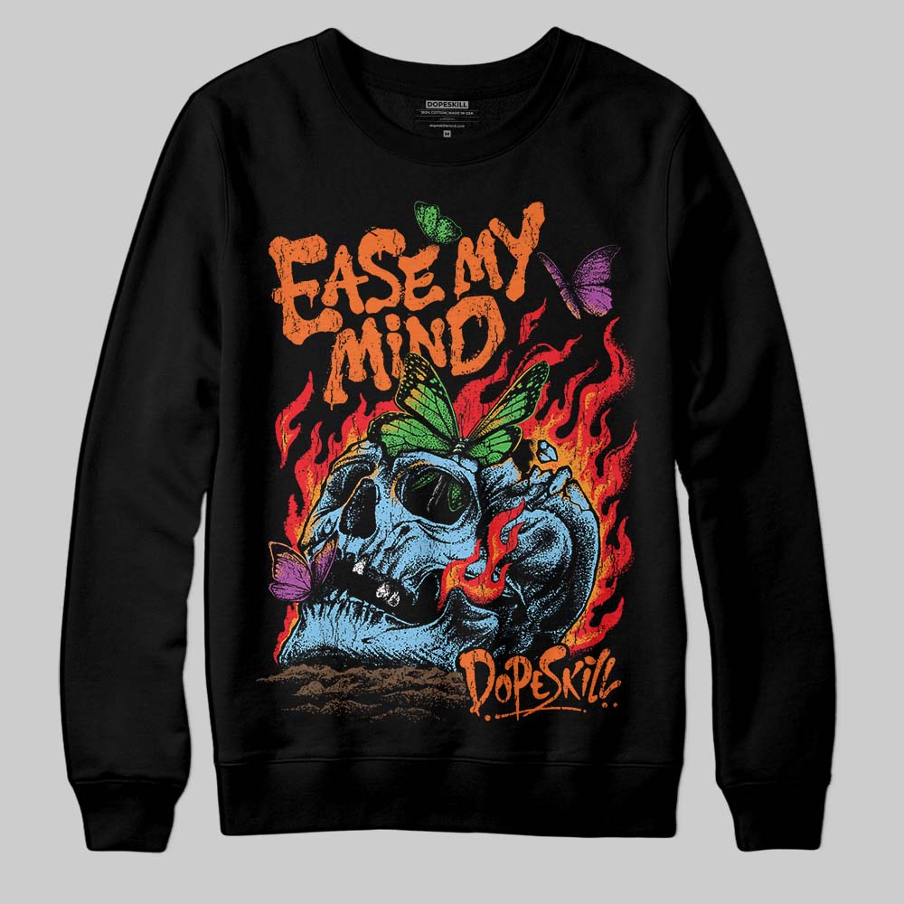 Orange, Black and White Sneakers DopeSkill Sweatshirt Ease My Mind Graphic Streetwear - Black