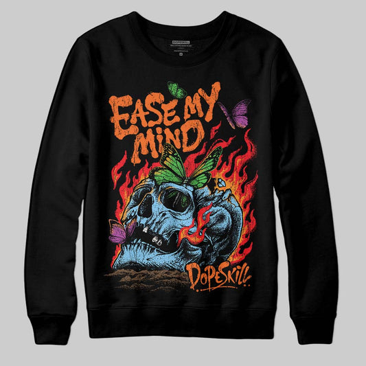 Orange, Black and White Sneakers DopeSkill Sweatshirt Ease My Mind Graphic Streetwear - Black