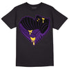 Jordan 12 “Field Purple” DopeSkill T-Shirt Heart Jordan 12 Graphic Streetwear - Black
