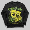 Neon Green Sneakers DopeSkill Long Sleeve T-Shirt Feeling Lucky Graphic Streetwear - Black