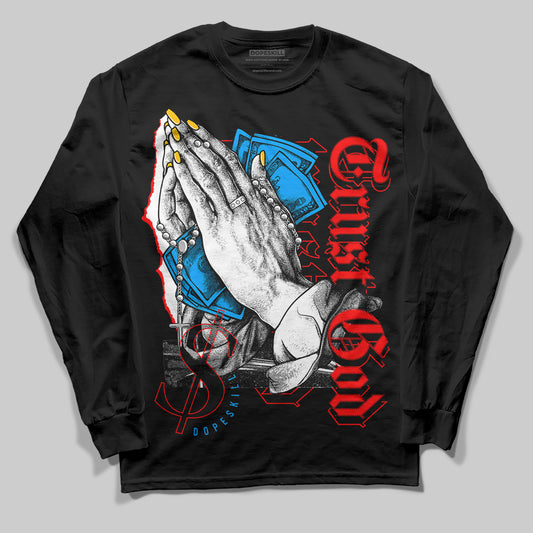 Nike Dunk Low x LeBron James 'Fruity Pebbles' DopeSkill Long Sleeve T-Shirt Trust God Graphic Streetwear - Black