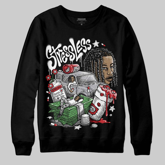 Jordan 4 OG “White Cement” DopeSkill Sweatshirt Stressless Graphic Streetwear - Black