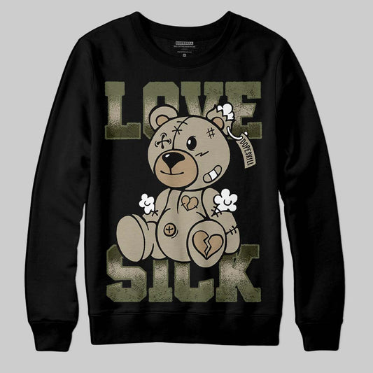 Olive Sneakers DopeSkill Sweatshirt Love Sick Graphic Streetwear - Black