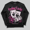 Pink Sneakers DopeSkill Long Sleeve T-Shirt Feeling Lucky Graphic Streetwear - Black