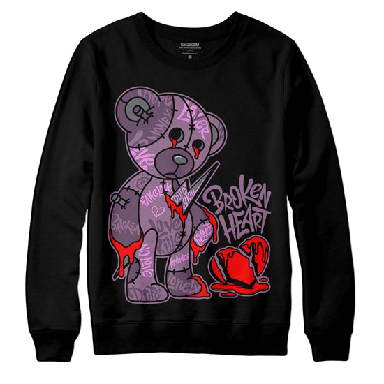 Jordan 2 “Mauve/Off-Noir” DopeSkill Sweatshirt Broken Heart Graphic Streetwear - Black 