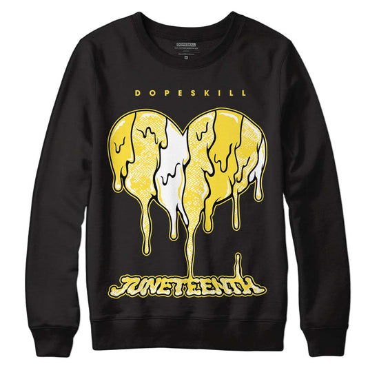 Jordan 11 Low 'Yellow Snakeskin' DopeSkill Sweatshirt Juneteenth Heart Graphic Streetwear - Black