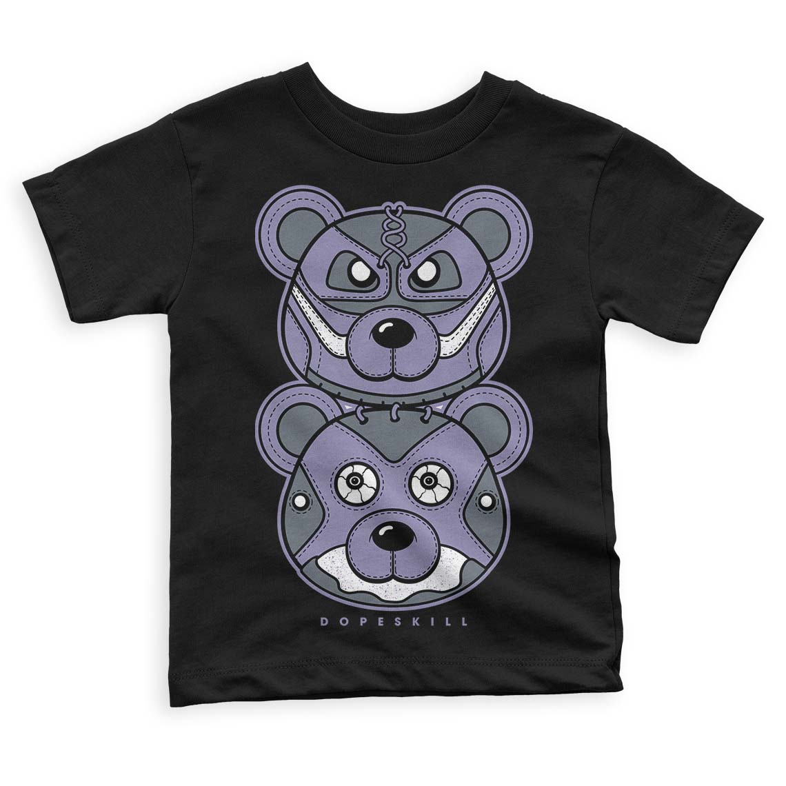 Jordan 5 Retro Low Indigo Haze DopeSkill Toddler Kids T-shirt Leather Bear Graphic Streetwear - Black