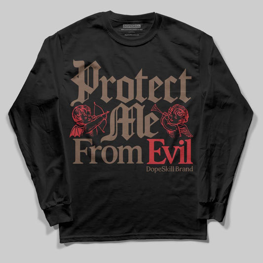 Jordan 9 'Olive' DopeSkill Long Sleeve T-Shirt Protect Me From Evil Graphic Streetwear - Black