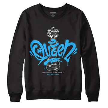 Jordan 2 Low "University Blue" DopeSkill Sweatshirt Queen Chess Graphic Streetwear - Black