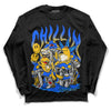 Royal Blue Sneakers DopeSkill Long Sleeve T-Shirt Chillin Graphic Streetwear - Black