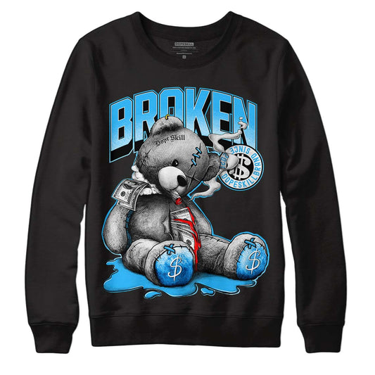 Jordan 2 Low "University Blue" DopeSkill Sweatshirt Sick Bear Graphic Streetwear - Black