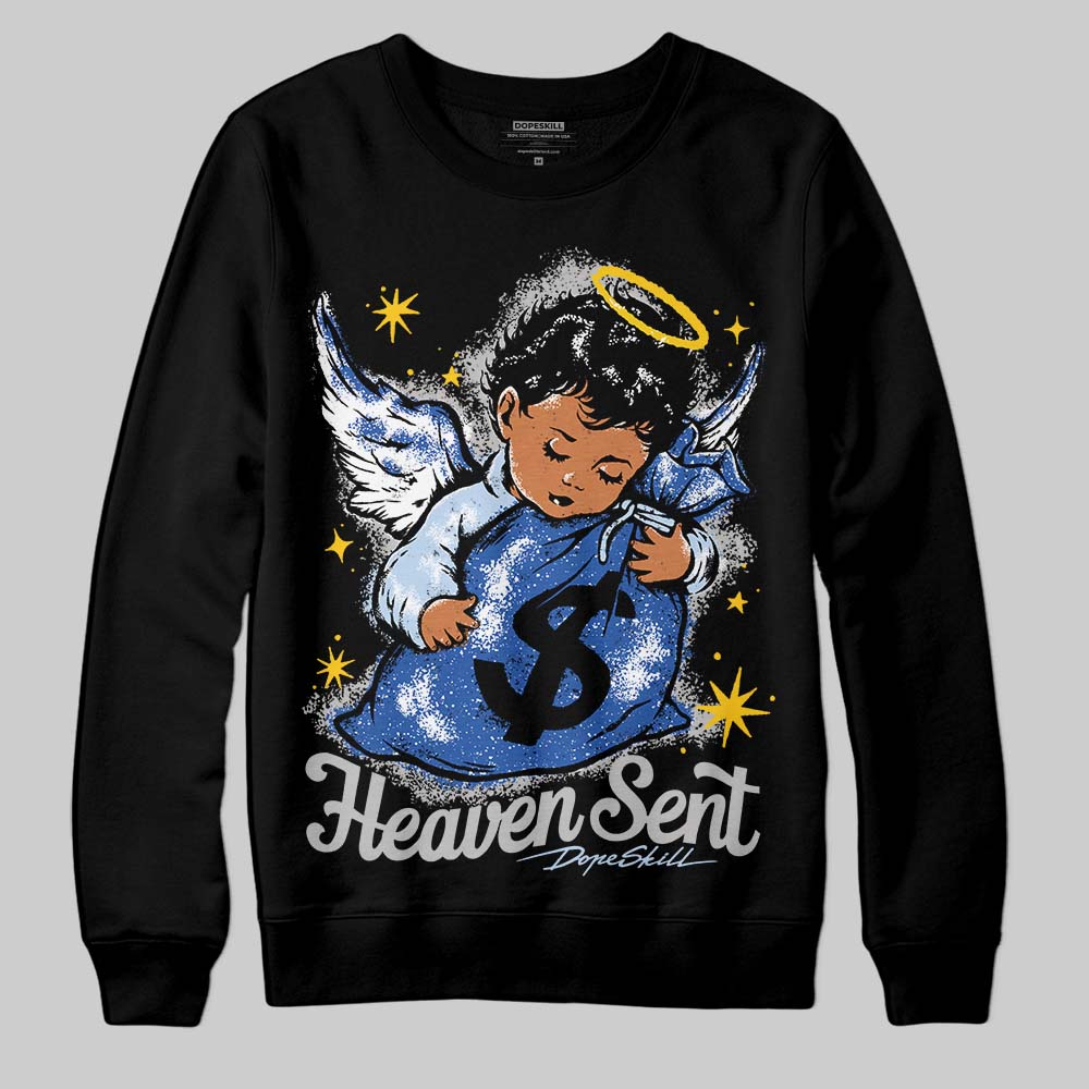 Awake NY x Jordan 5 Retro 'Black Racer Blue' DopeSkill Sweatshirt Heaven Sent Graphic Streetwear - Black