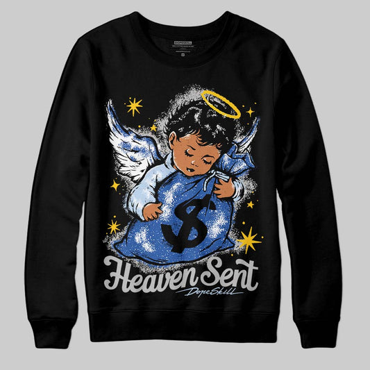 Awake NY x Jordan 5 Retro 'Black Racer Blue' DopeSkill Sweatshirt Heaven Sent Graphic Streetwear - Black