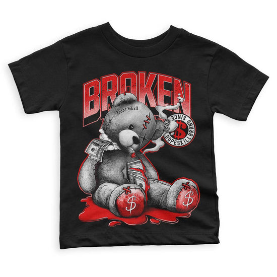 Jordan 4 Retro Red Cement DopeSkill Toddler Kids T-shirt Sick Bear Graphic Streetwear - Black