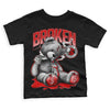 Jordan 4 Retro Red Cement DopeSkill Toddler Kids T-shirt Sick Bear Graphic Streetwear - Black