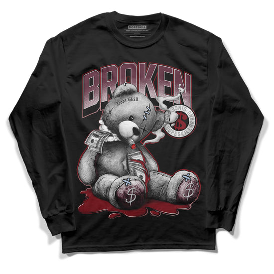 Jordan 5 Retro Burgundy (2023) DopeSkill Long Sleeve T-Shirt Sick Bear Graphic Streetwear - Black