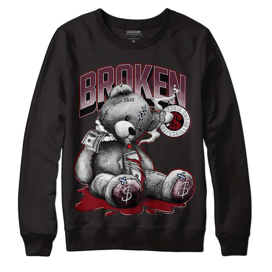 Jordan 5 Retro Burgundy (2023) DopeSkill Sweatshirt Sick Bear Graphic Streetwear - Black