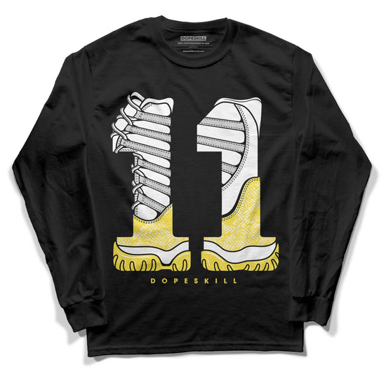 Wmns Air Jordan 11 Low 'Yellow Snakeskin' DopeSkill Long Sleeve T-Shirt No.11 Graphic Streetwear - Black