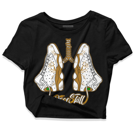 Jordan 13 Wheat 2023 DopeSkill Women's Crop Top Breathe Graphic Streetwear - Black