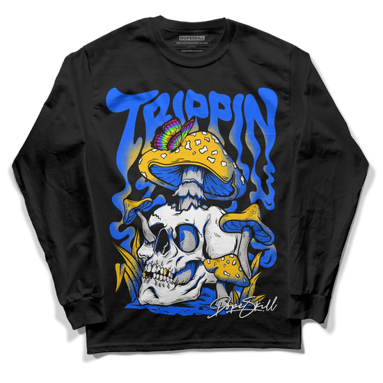 Royal Blue Sneakers DopeSkill Long Sleeve T-Shirt Trippin Graphic Streetwear - Black