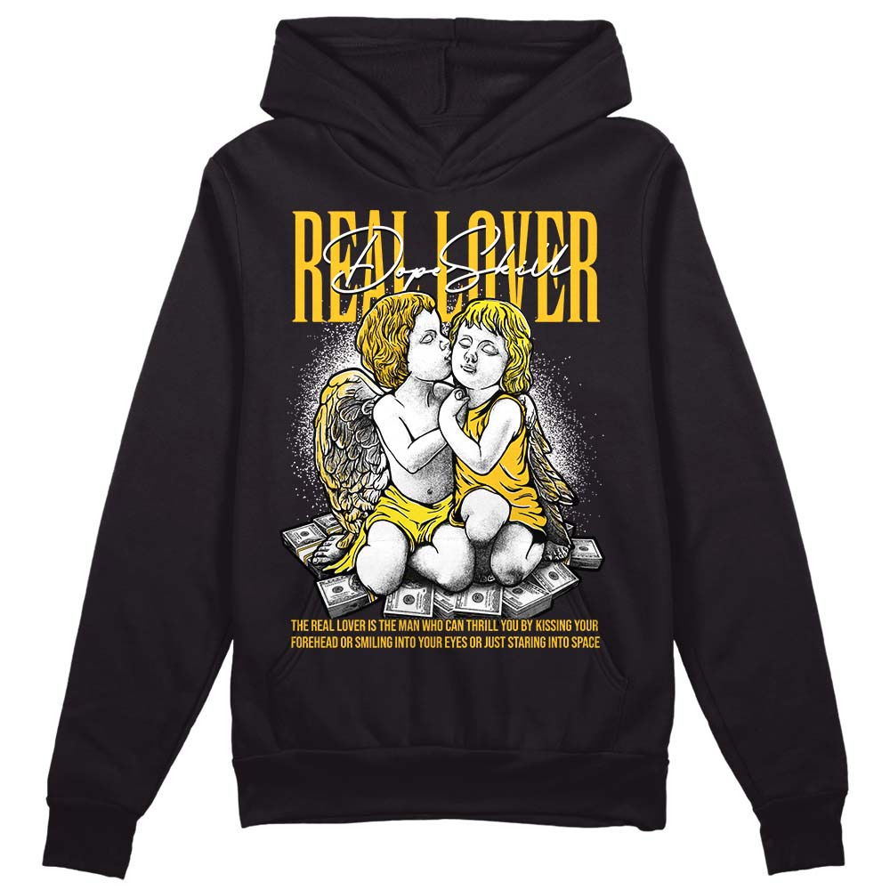 Jordan 4 Retro “Vivid Sulfur” DopeSkill Hoodie Sweatshirt Real Lover Graphic Streetwear - Black