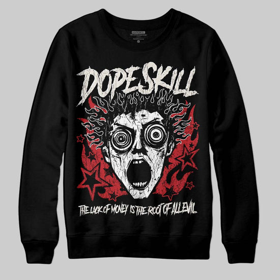 Jordan 4 “Flight Club” DopeSkill Sweatshirt Root of Evil Graphic Streetwear - Black